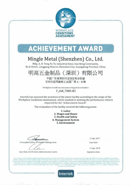 Porcellana Mingle Development (Shen Zhen) Co., Ltd. Certificazioni