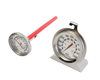 Stainless Steel BBQ Cooking Thermometer Set With Glow In The Dark Dials